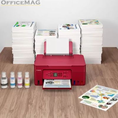 Мастилоструйно многофункционално устройство Canon PIXMA G3470 All-In-One, Red + Canon Plus Glossy II PP-201, 10x15 cm, 50 sheets