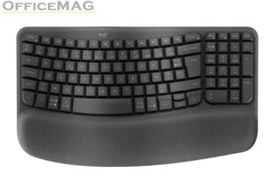 Клавиатура Logitech Wave Keys wireless ergonomic keyboard - GRAPHITE - US INT`L - 2.4GHZ/BT - N/A - INTNL-973 - UNIVERSAL