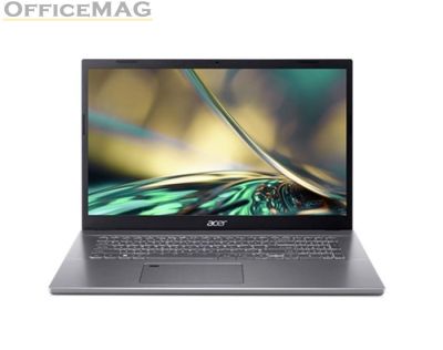 Лаптоп Acer Aspire 5, A517-53-57ZF, Intel Core i5-12450H (up to 4.40 GHz, 12MB), 17.3" FHD (1920x1080) IPS SlimBezel AG, 16GB DDR4 (2x8GB), 512GB PCIe NVMe SSD, Intel UMA, HD Cam, 802.11ax, BT 5.1, Backlit Kbd, No OS, Gray