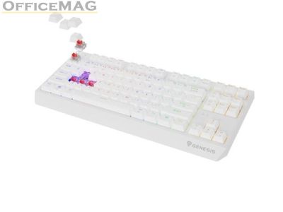 Клавиатура Genesis Gaming Keyboard Thor 230 TKL Wireless US White RGB Mechanical Outemu Red