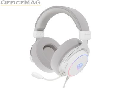 Слушалки Genesis Headset Neon 764 with microphone, RGB illumination, USB, White