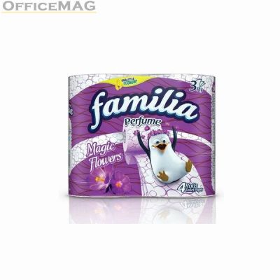 Тоалетна хартия Familia 100% целулоза, трипластова 4 бр. Magic Flowers