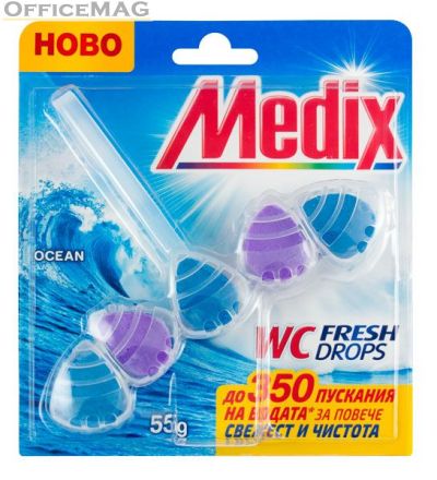 Ароматизатор за тоалетна Medix WC Fresh Drops Блокче, комплект 55 g, Ocean