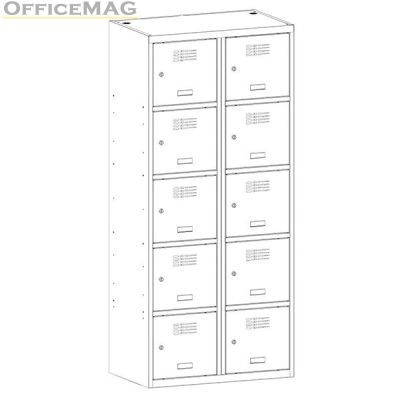 Метален гардероб Malow Wardrobe Locker SUS425W С 10 отделения, 80x50x180 cm Цвят по избор