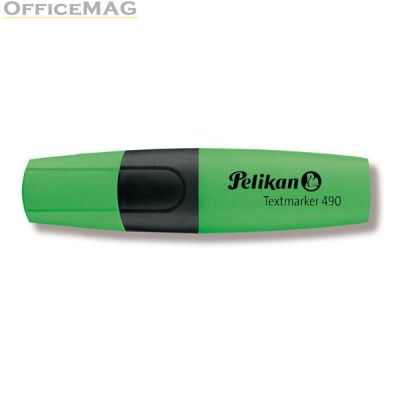 Текст маркер Pelikan 490 Скосен връх 1-5 mm Зелен