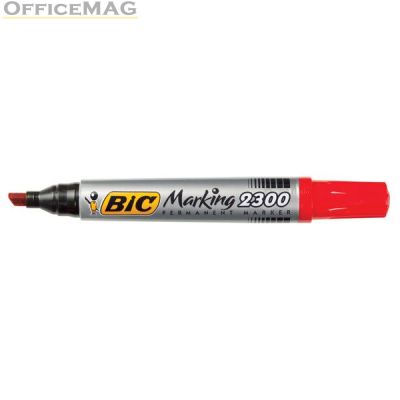 Перманентен маркер Bic 2300 Скосен връх 3.1-5.3 mm Червен