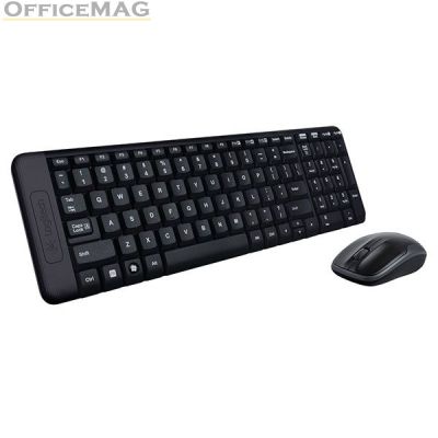 Клавиатура и мишка Logitech Combo MK220 Безжични, USB, Черни