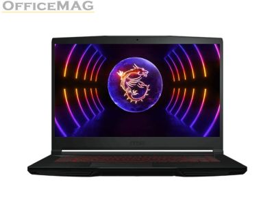 Лаптоп MSI Thin GF63 12VF, i7-12650H (10C/16T, 24 MB, up to 4.70 GHz), 15.6" FHD (1920x1080), 144Hz, IPS-Level,  RTX 4060 8GB GDDR6 (Up to 1470MHz), 16GB DDR4 (2x8, 3200MHz), 1TB NVMe SSD Gen4x4, Red Backlit Gaming KBD, NO OS, Black, 1.86 kg